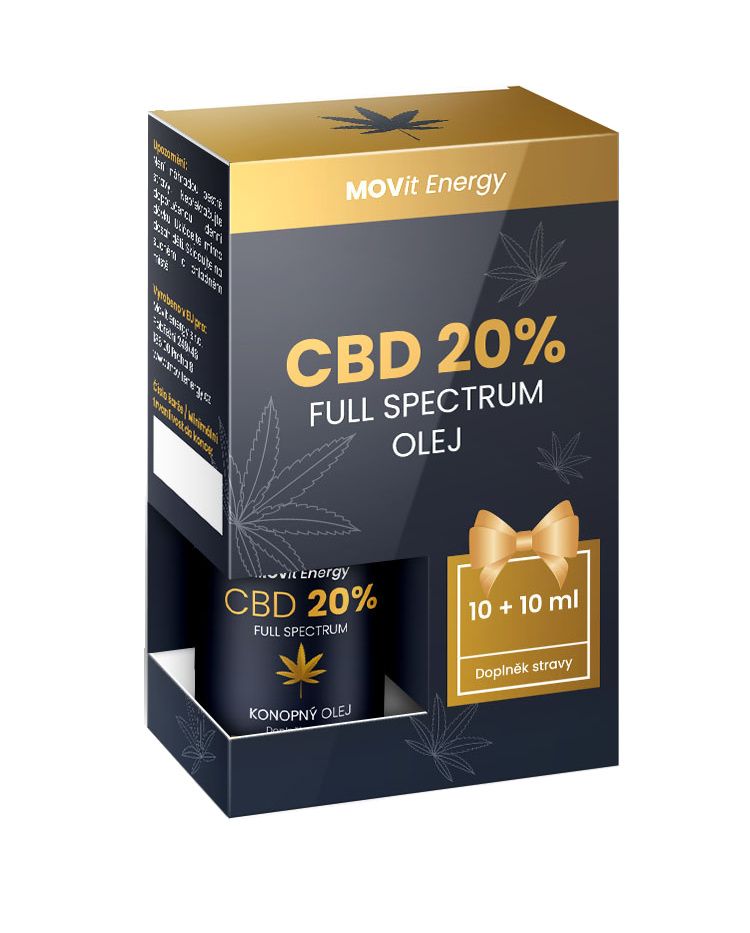 MOVit Energy CBD 20% Full Spectrum olej dárkové balení 10+10 ml MOVit Energy