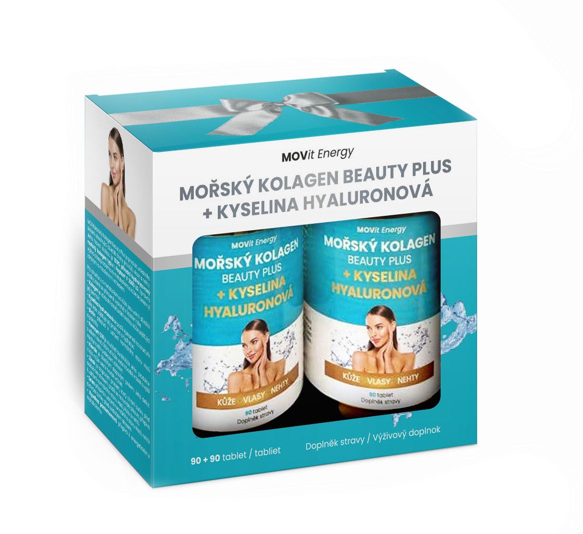 MOVit Energy Mořský kolagen Beauty Plus dárkový balíček 90+90 tablet MOVit Energy