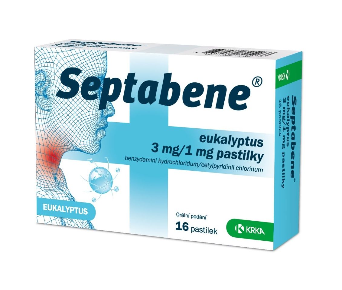 Septabene eukalyptus 3 mg/1 mg 16 pastilek Septabene