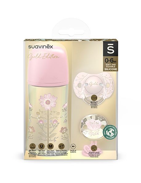 Suavinex Gold Dárkový set 0-6m růžový Suavinex