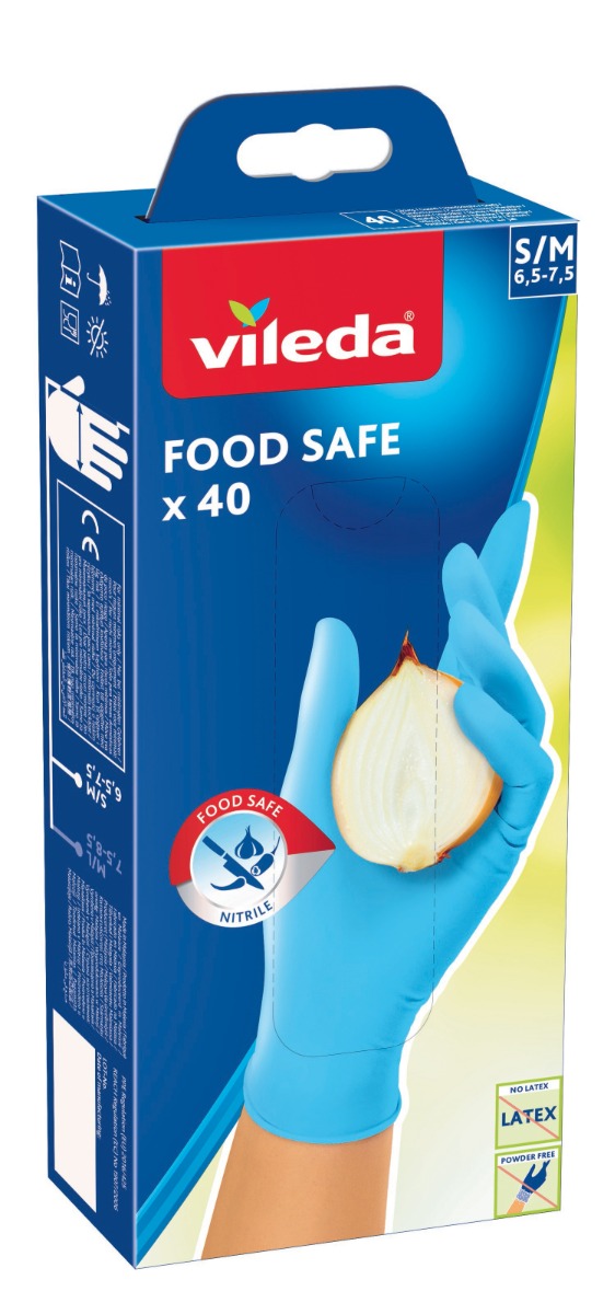 Vileda Food Safe vel. S/M jednorázové rukavice 40 ks Vileda