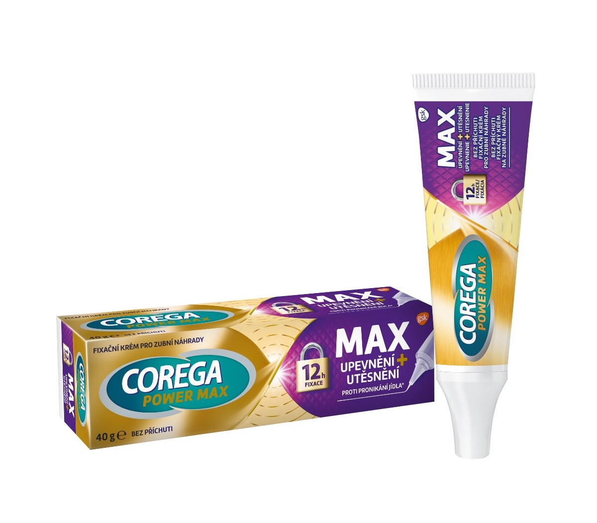 Corega Power Max Upevnění + Utěsnění fixační krém 40 g Corega