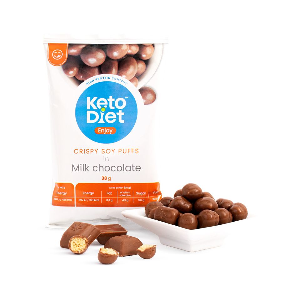 KetoDiet CRISPY kuličky v mléčné čokoládě 38 g KetoDiet