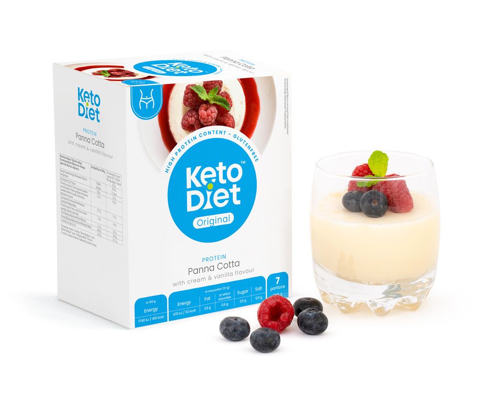 KetoDiet Proteinová Panna Cotta smetana s vanilkou 7 porcí KetoDiet