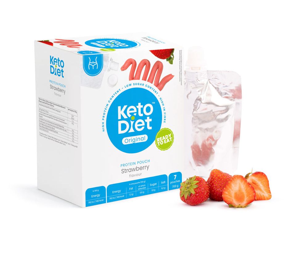 KetoDiet Proteinová kapsička jahoda 7x100 g KetoDiet