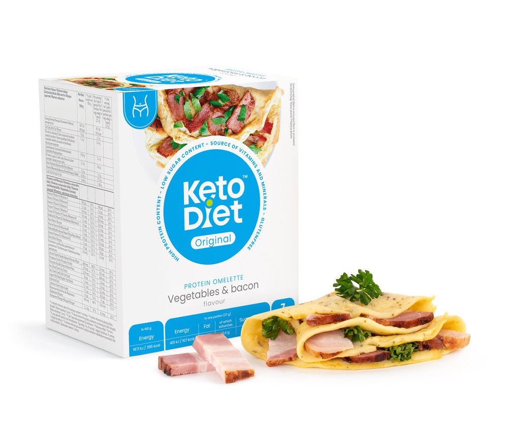 KetoDiet Proteinová omeleta se slaninou 7 porcí KetoDiet