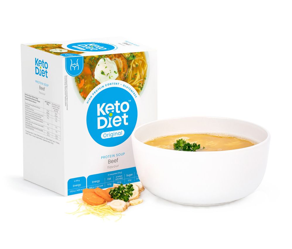 KetoDiet Proteinová polévka hovězí s nudlemi 7 porcí KetoDiet