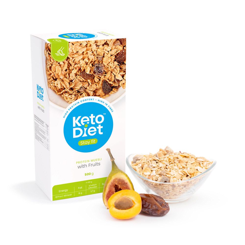 KetoDiet Proteinové müsli s ovocem 500 g KetoDiet