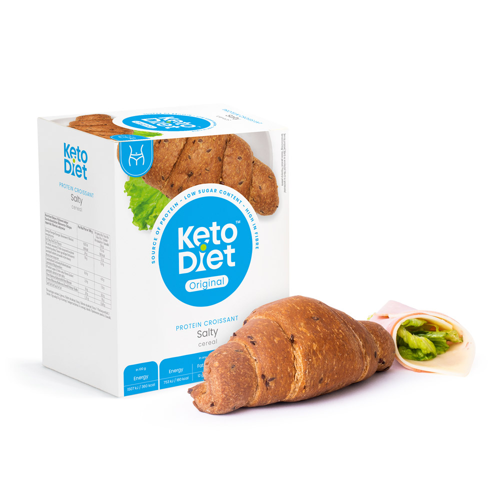 KetoDiet Proteinový cereální croissant slaný 2x50 g KetoDiet