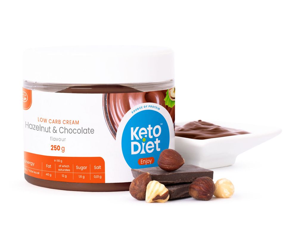 KetoDiet Proteinový krém s lískovými oříšky čokoláda 250 g KetoDiet