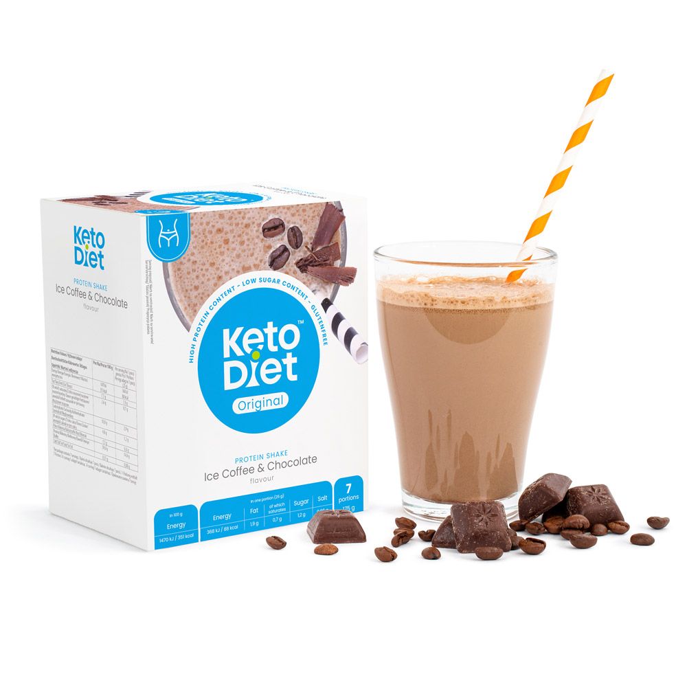 KetoDiet Proteinový nápoj ledová káva a čokoláda 7x27 g KetoDiet