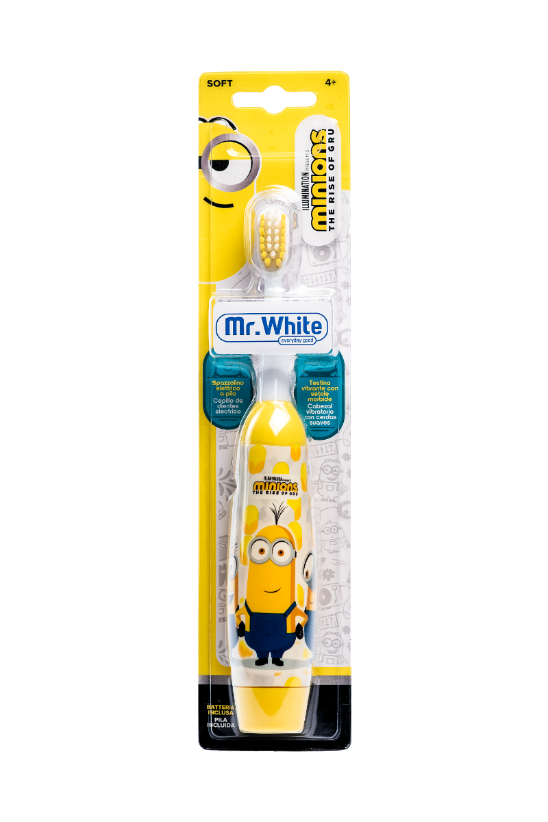 Mr. White Mimoň SOFT dětský zubní kartáček bateriový Mr. White