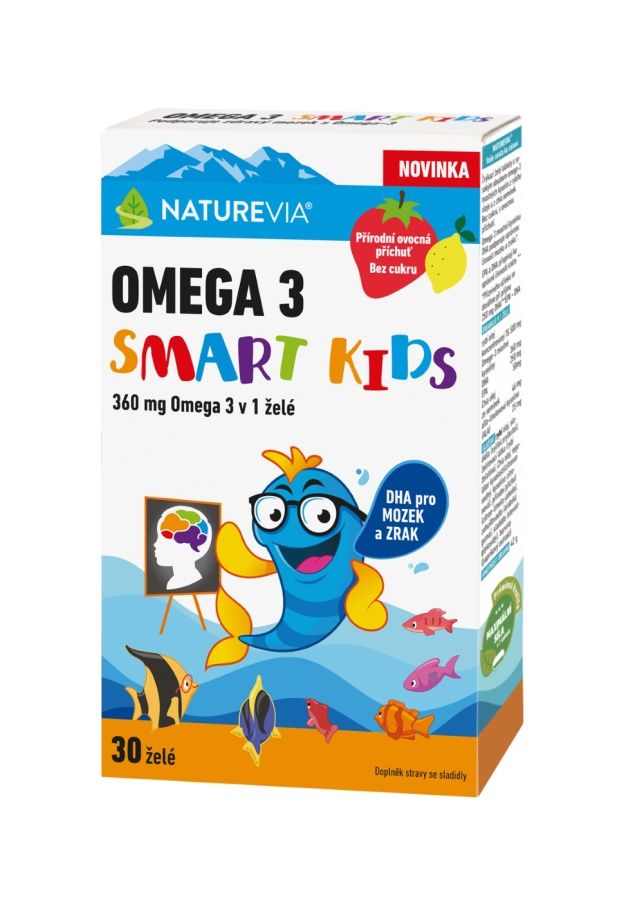 NatureVia Omega 3 Smart Kids 30 želatinových tobolek NatureVia