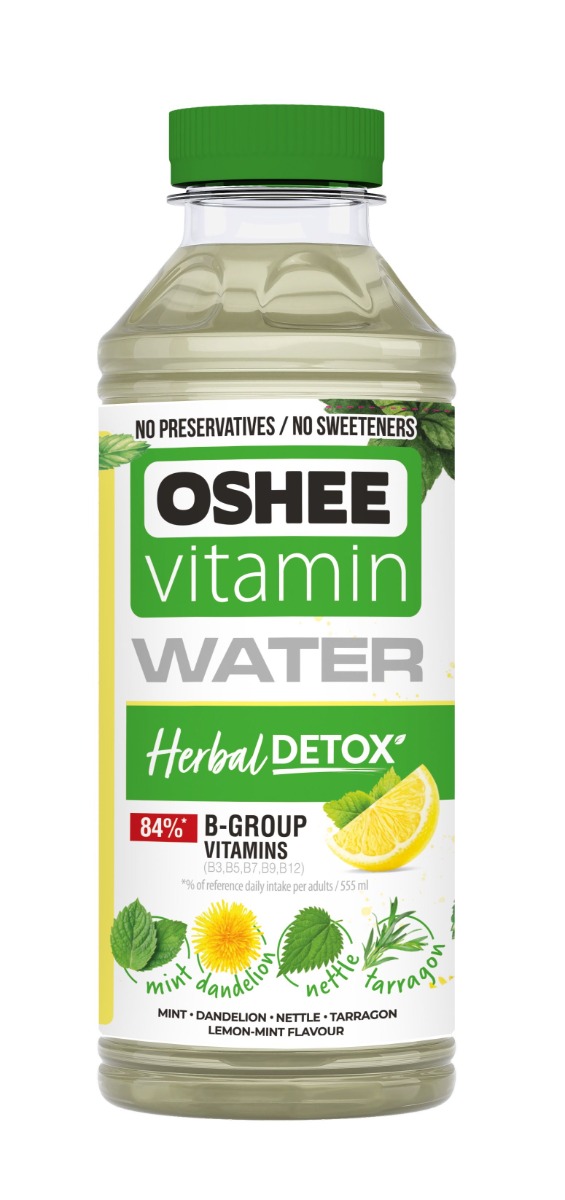 OSHEE Vitamínová voda Detox s bylinkami 555 ml OSHEE