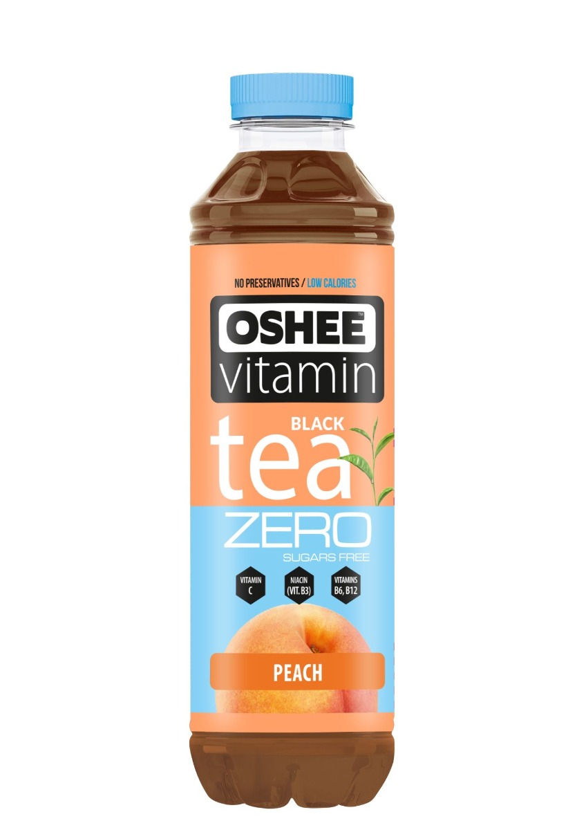 OSHEE Vitamínový černý čaj broskev bez cukru 555 ml OSHEE