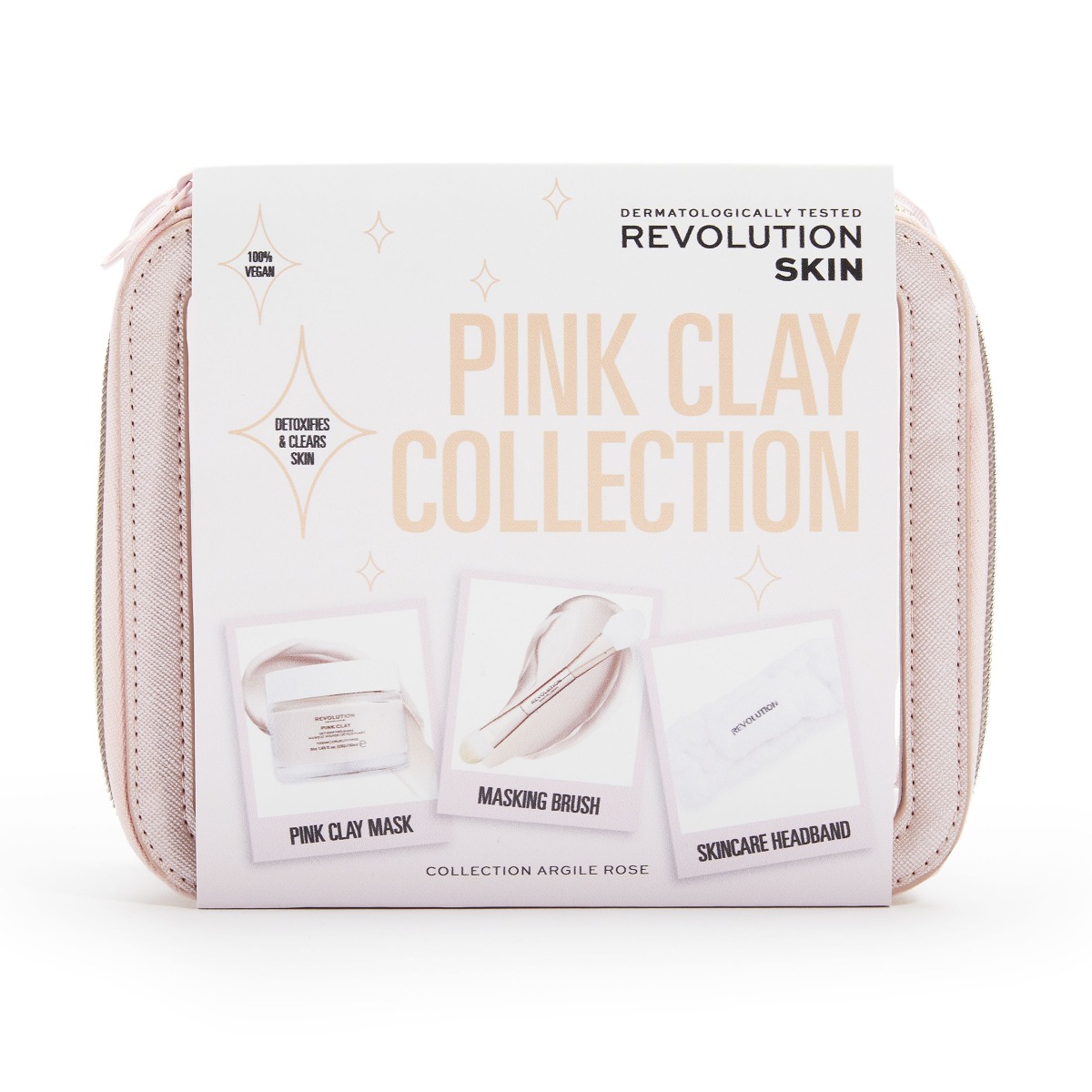 Revolution Skincare Pink Clay Collection Set sada péče o pleť 3 ks Revolution Skincare