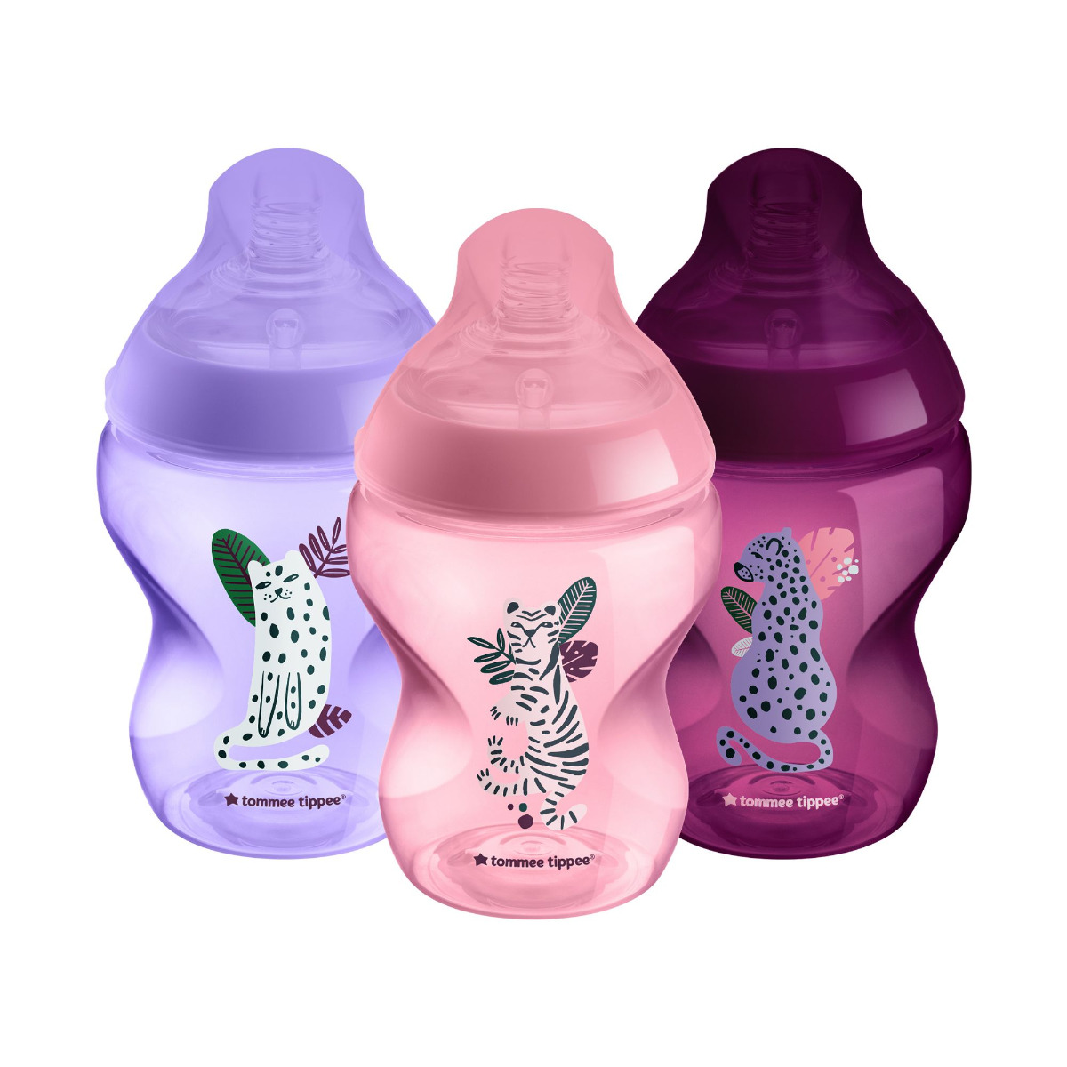 Tommee Tippee Kojenecká láhev C2N Jungle Purple 0m+ 260 ml 3 ks Tommee Tippee