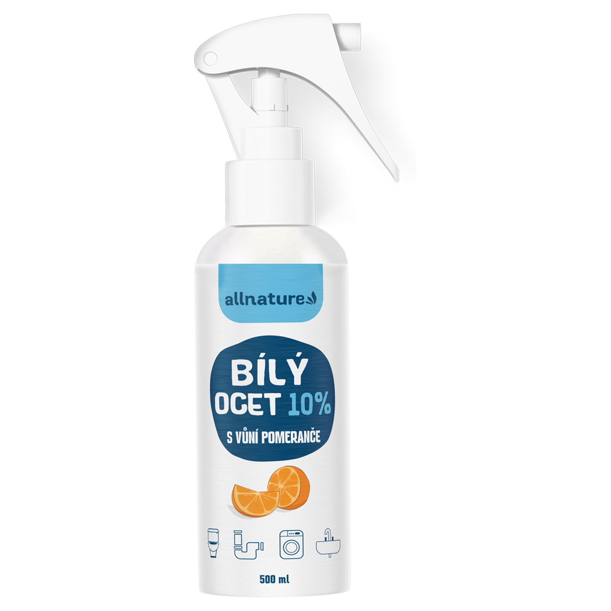 Allnature Bílý ocet 10% s vůní pomeranče 500 ml Allnature