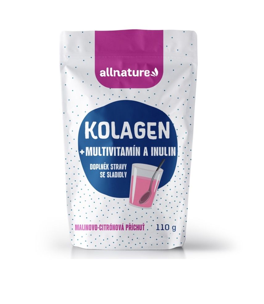 Allnature Kolagen s multivitamíny a inulinem příchuť malina a citron 110 g Allnature