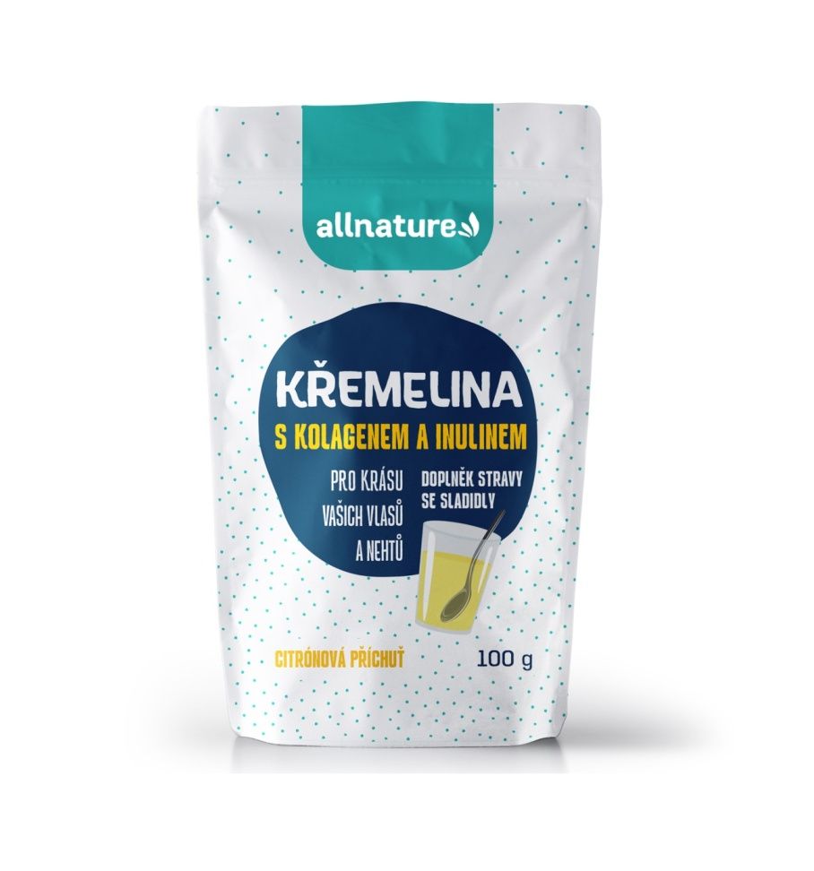 Allnature Křemelina s kolagenem a inulinem příchut citrón 100 g Allnature