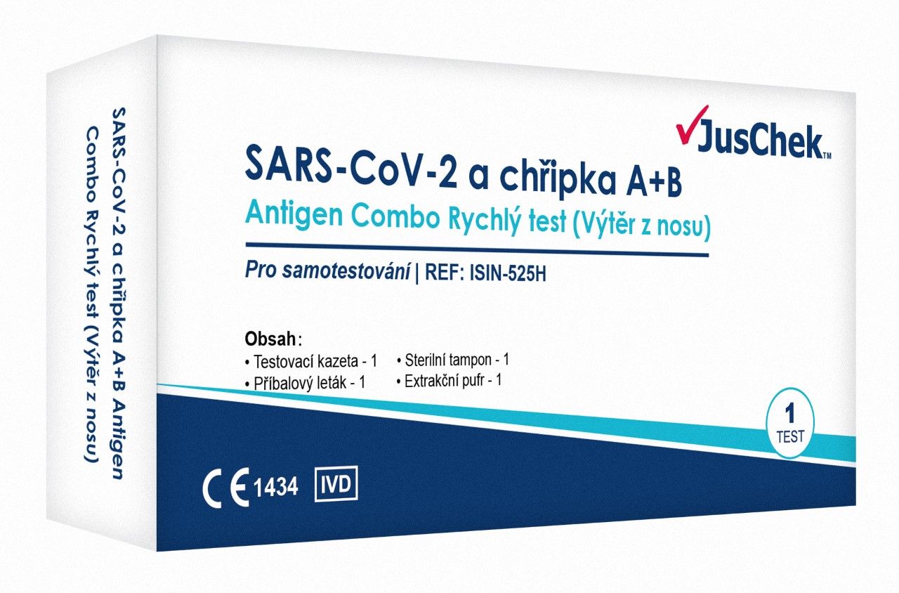 Alltest JusChek SARS-CoV-2 a chřipka A/B antigenní test 1 ks Alltest