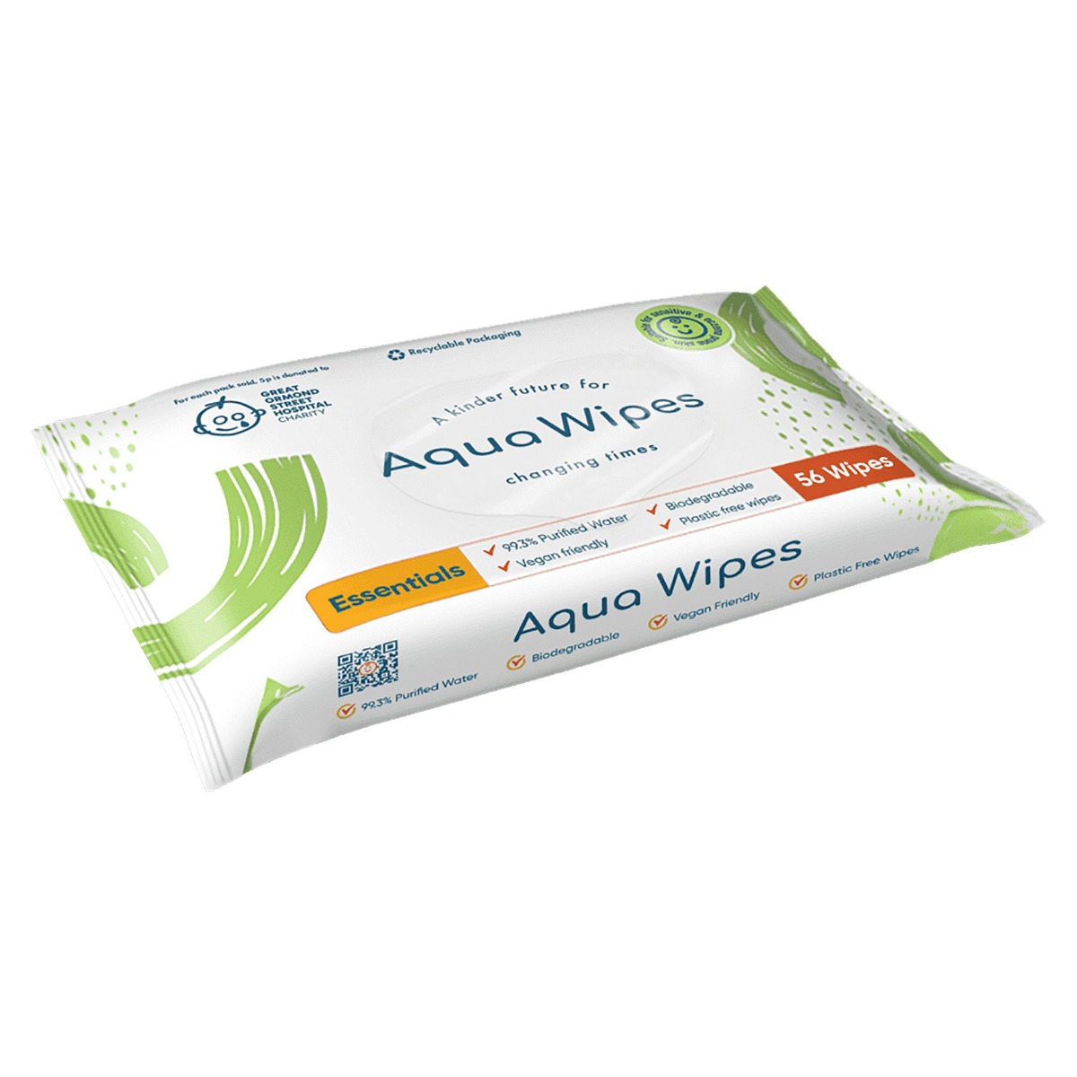 Aqua Wipes 100% rozložitelné ubrousky 99 % vody 56 ks Aqua Wipes