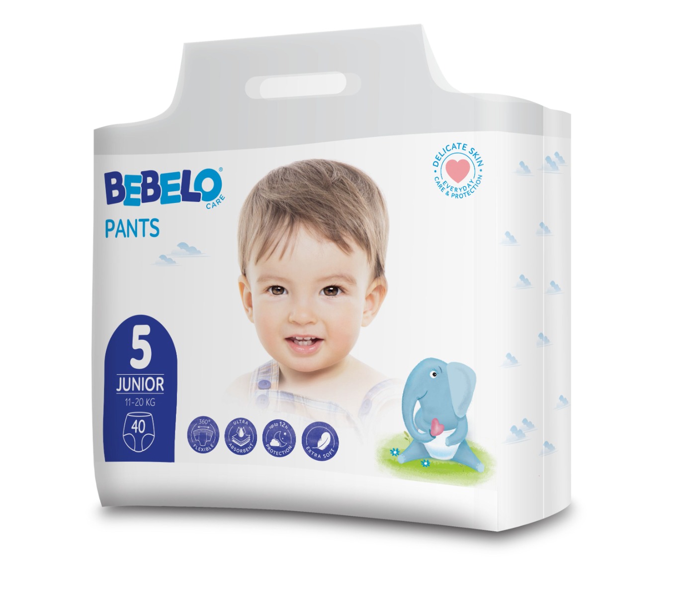 BEBELO Care Pants Junior 5 plenkové kalhotky 40 ks BEBELO