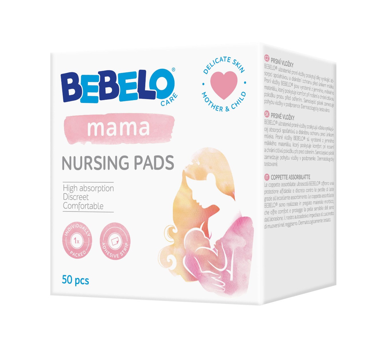 BEBELO Mama Nursing Pads prsní vložky 50 ks BEBELO