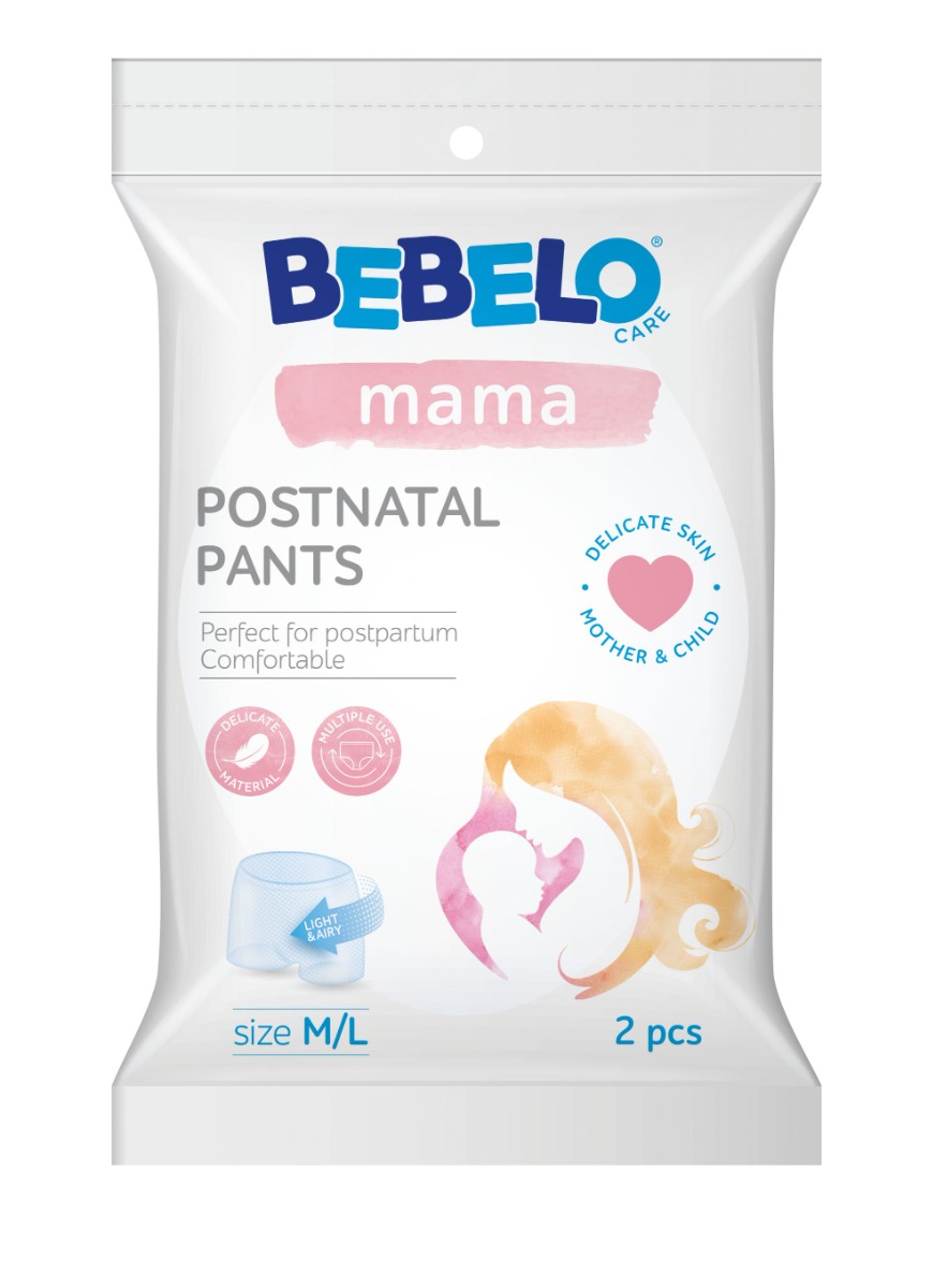 BEBELO Mama Postnatal Pants vel. M/L poporodní kalhotky 2 ks BEBELO