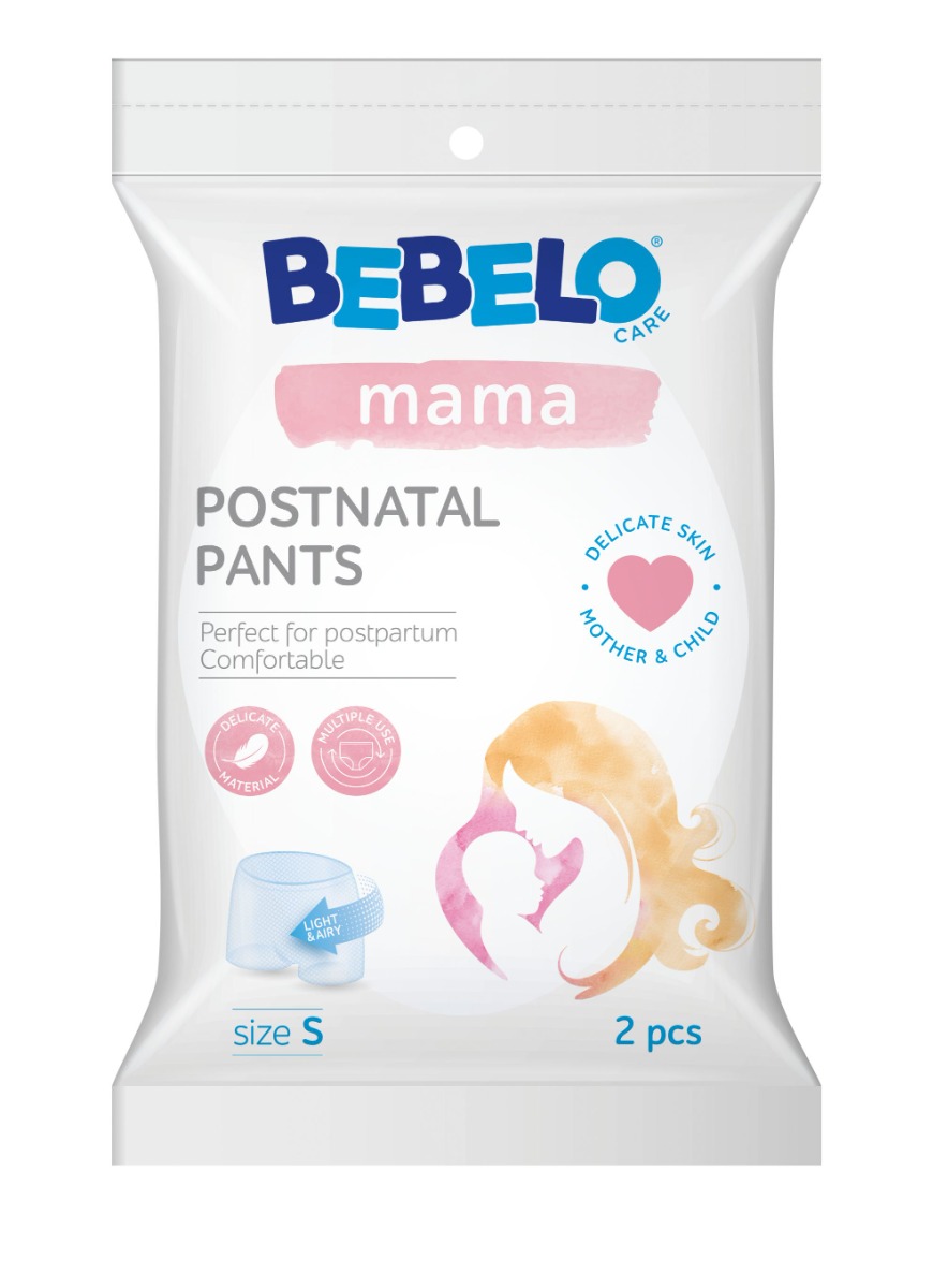 BEBELO Mama Postnatal Pants vel. S poporodní kalhotky 2 ks BEBELO