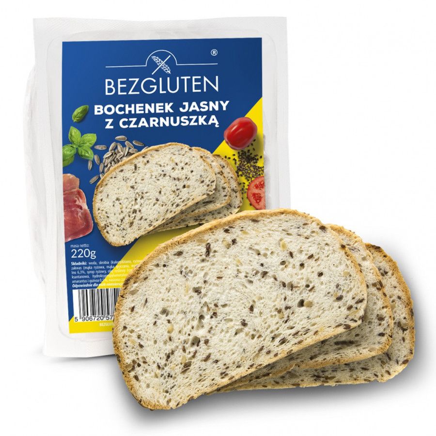BEZGLUTEN Chléb bílý s Černuchou bez lepku 220 g BEZGLUTEN