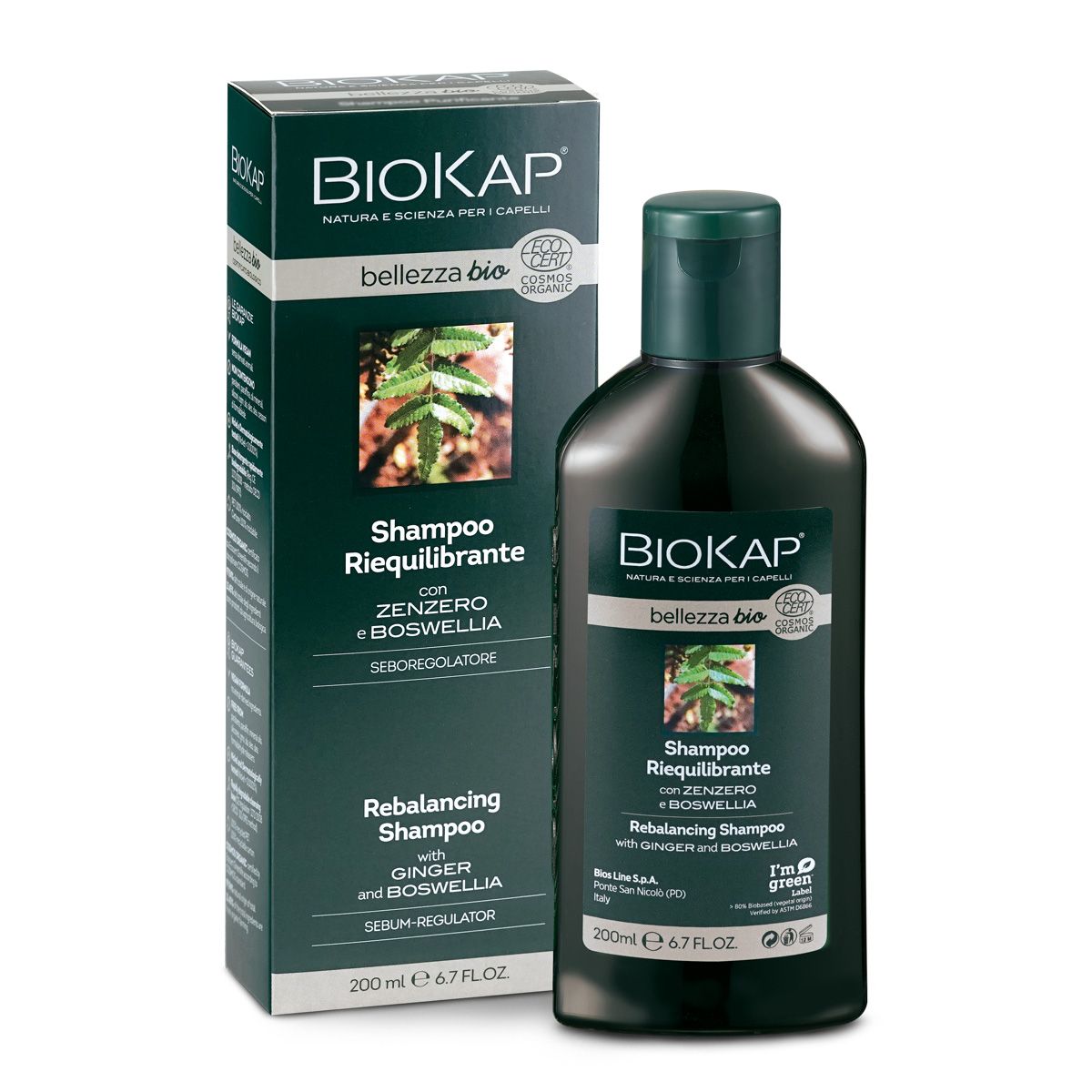 BIOKAP Bellezza Jemný šampon s boswelií a zázvorem BIO 200 ml BIOKAP