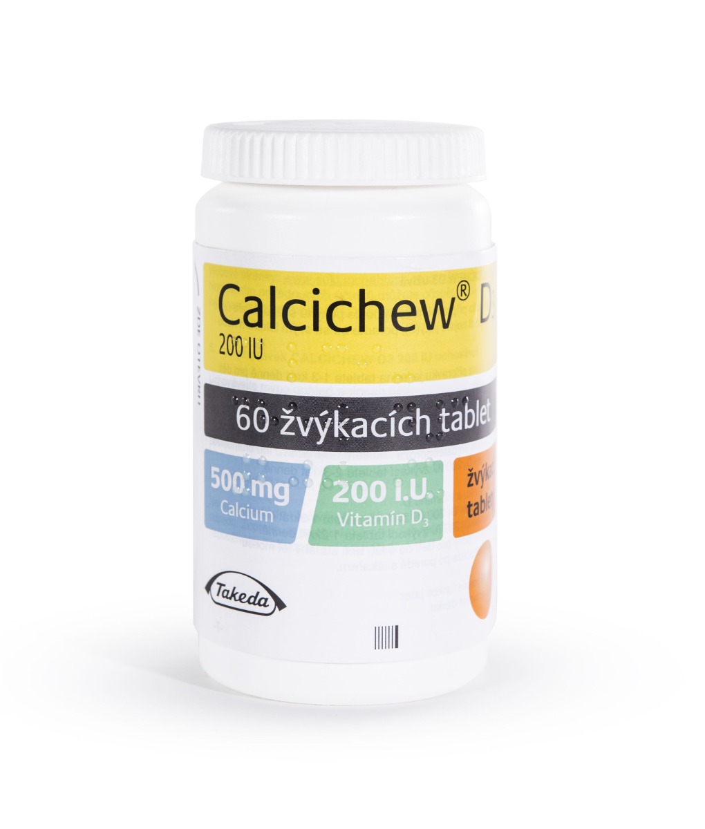 Calcichew D3 200 IU 60 žvýkacích tablet Calcichew