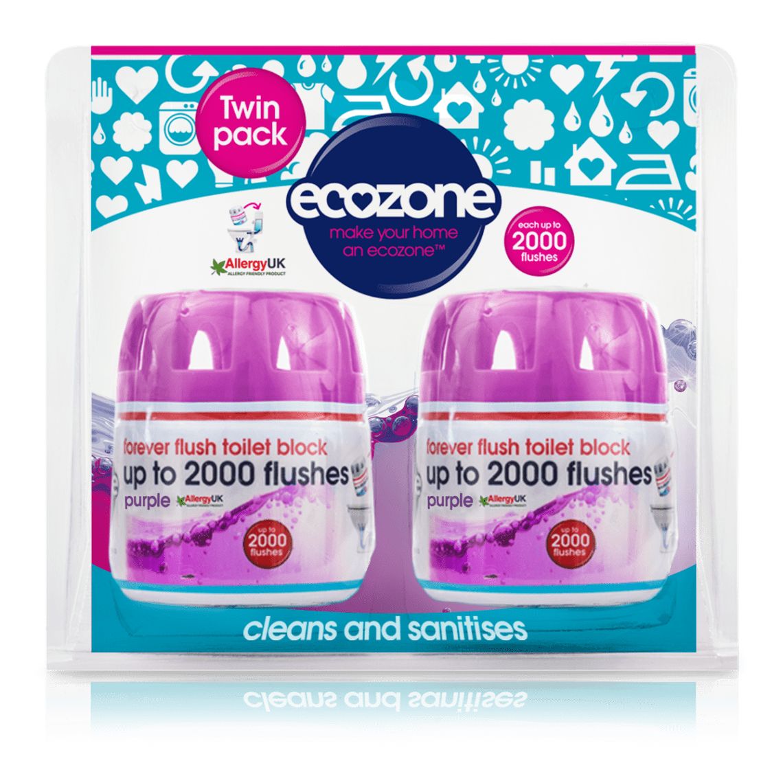 Ecozone Osvěžovač a čistič WC indigo Duo Pack 2 ks Ecozone