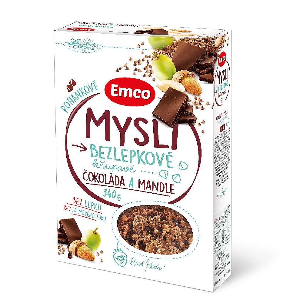 Emco Mysli Pohankové čokoláda a mandle 340 g Emco