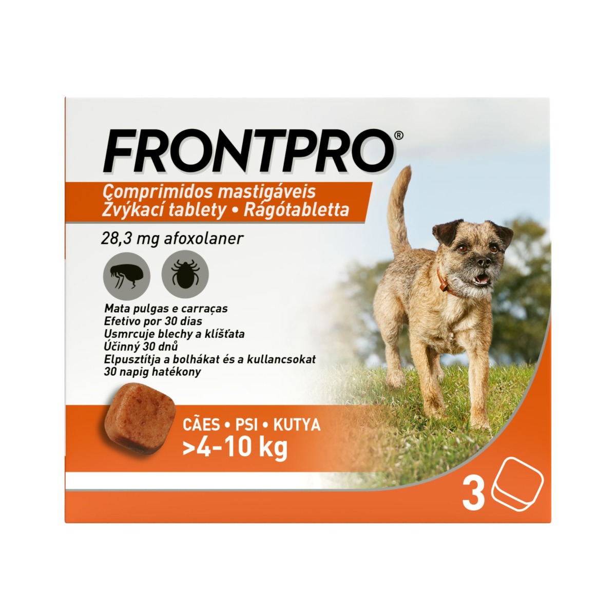 FRONTPRO Žvýkací tablety pro psy 4-10 kg 28
