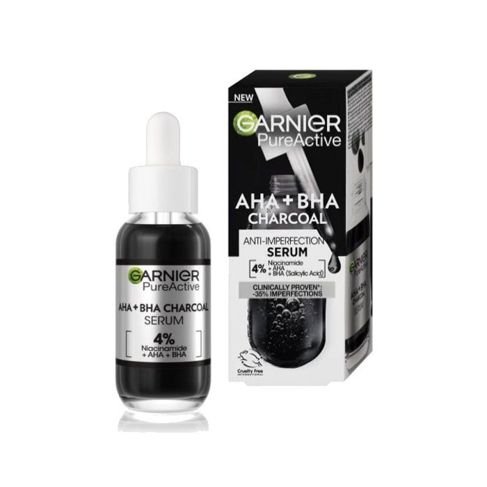 Garnier Pure Active AHA + BHA Charcoal sérum proti nedokonalostem 30 ml Garnier