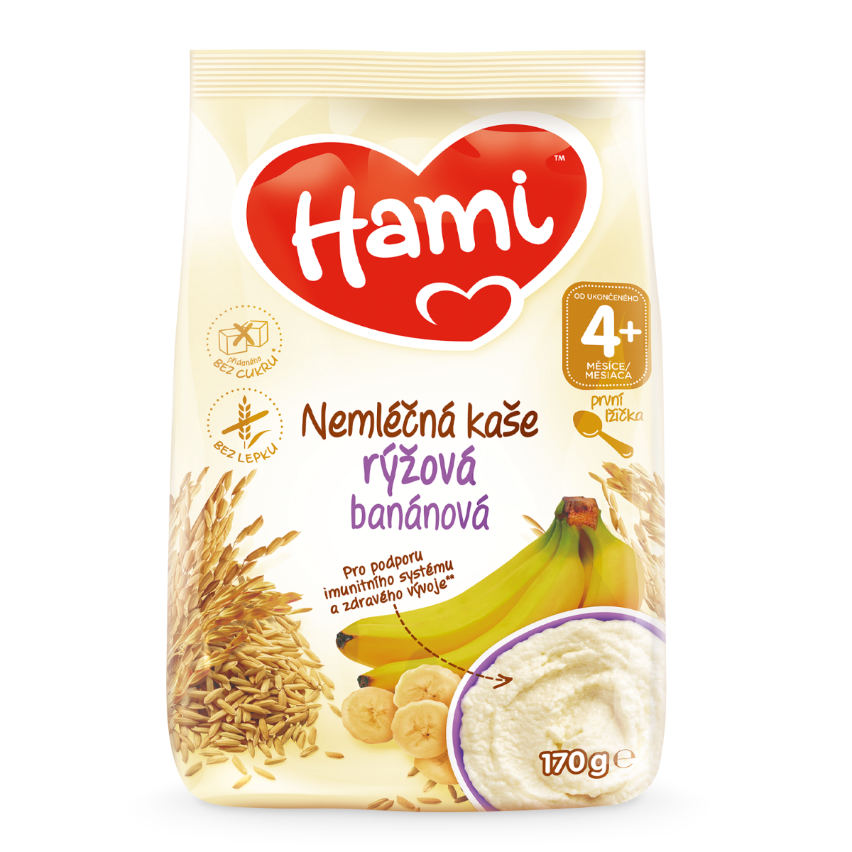 Hami Nemléčná kaše rýžová banánová 170 g Hami