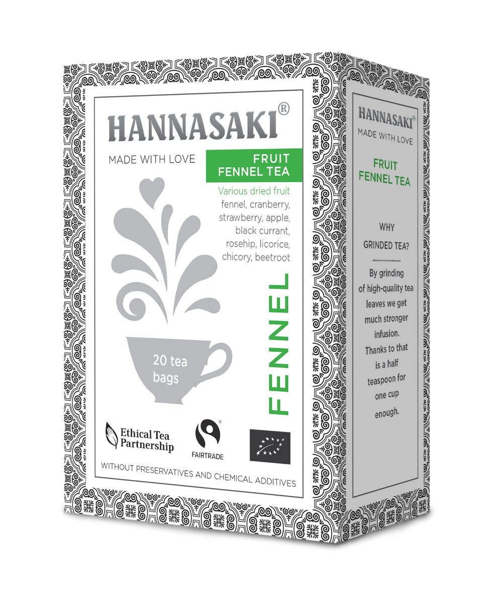 Hannasaki Fruit Fennel Tea BIO porcovaný čaj 20 sáčků Hannasaki
