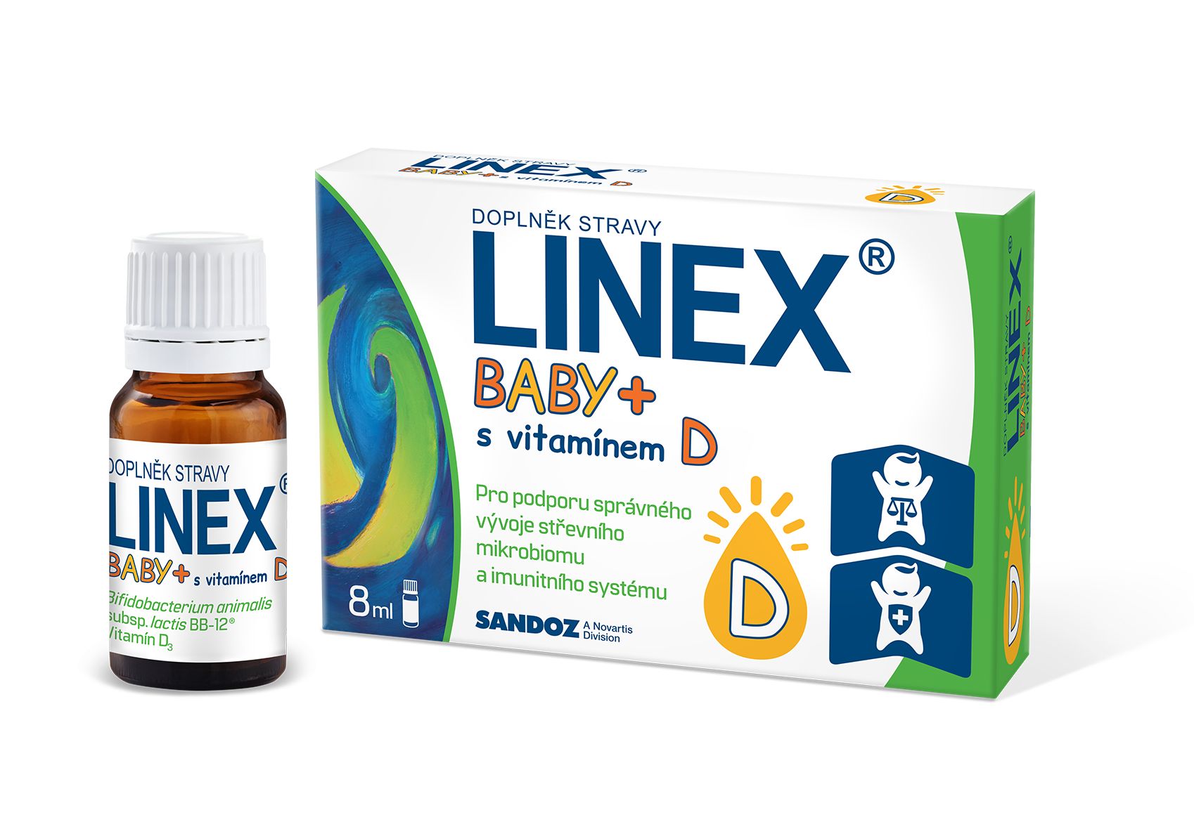 Linex Baby + s vitamínem D 8 ml Linex