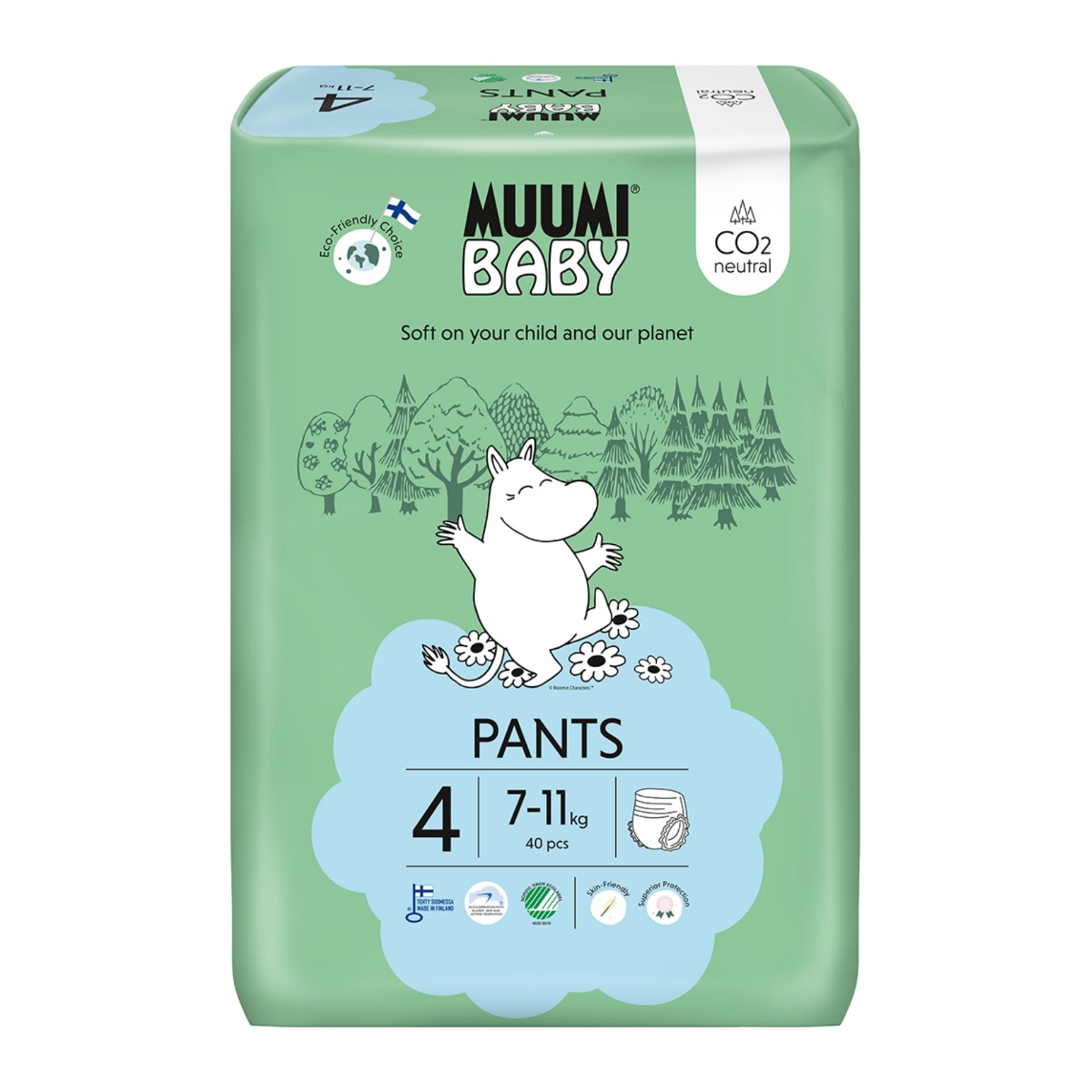 Muumi Baby Pants 4 Maxi 7–11 kg eko kalhotky 40 ks Muumi Baby