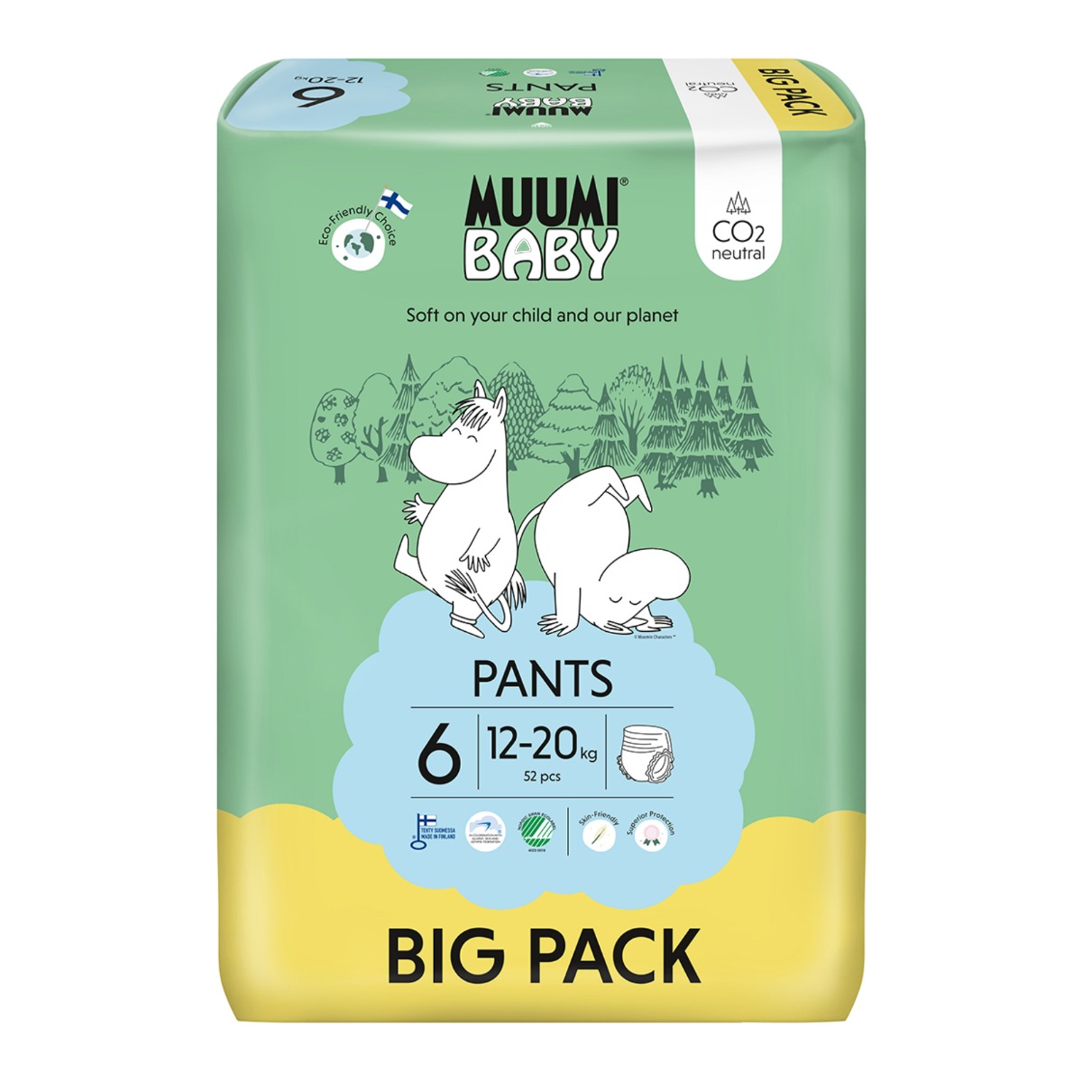 Muumi Baby Pants 6 Junior 12–20 kg eko kalhotky 52 ks Muumi Baby