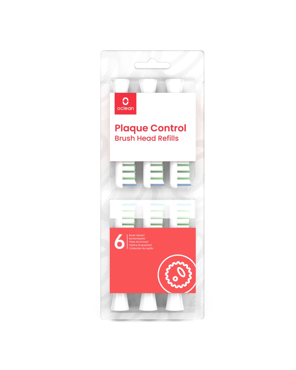 Oclean Plaque Control Medium náhradní hlavice 6 ks bílé Oclean