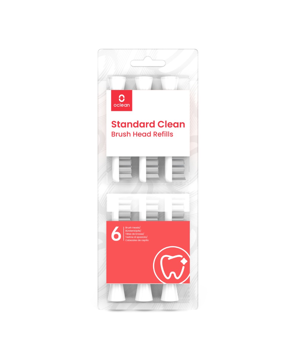 Oclean Standard Clean Soft náhradní hlavice 6 ks bílé Oclean