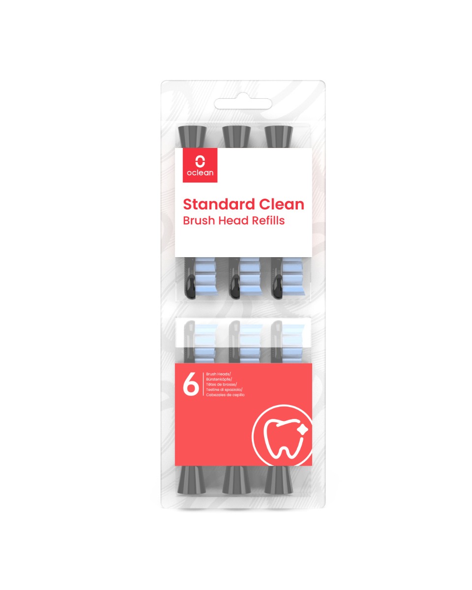 Oclean Standard Clean Soft náhradní hlavice 6 ks černé Oclean