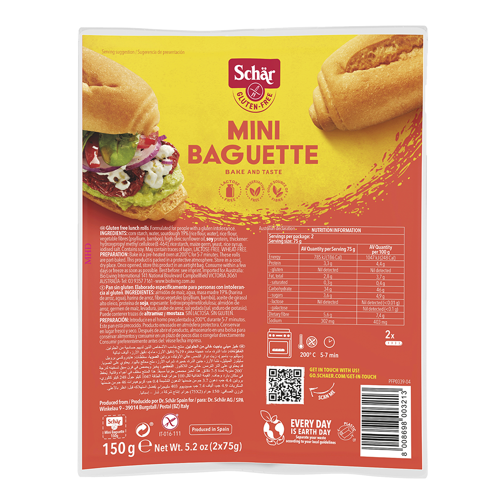 SCHÄR Baguette Mini bezlepkové bagety 150 g SCHÄR