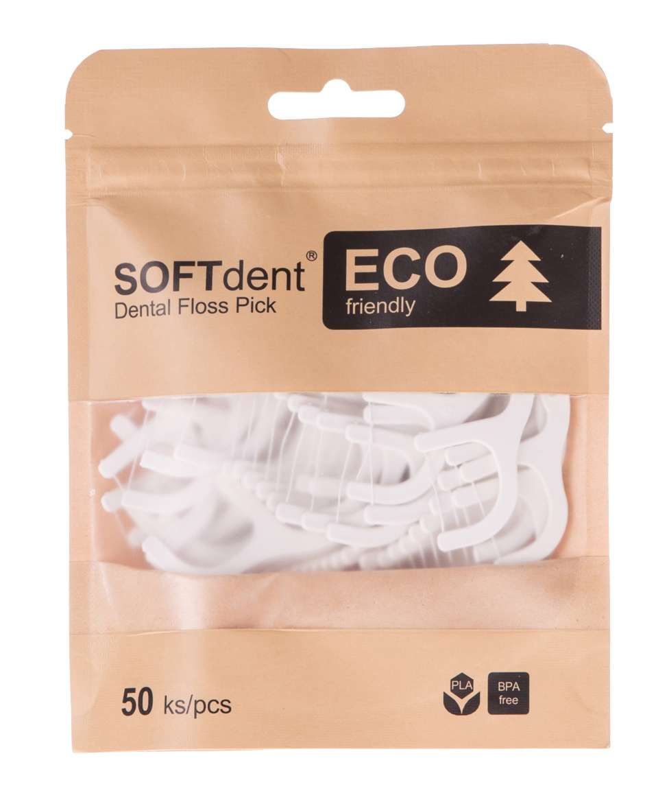 SOFTdent ECO Dentální párátka s nití 50 ks SOFTdent