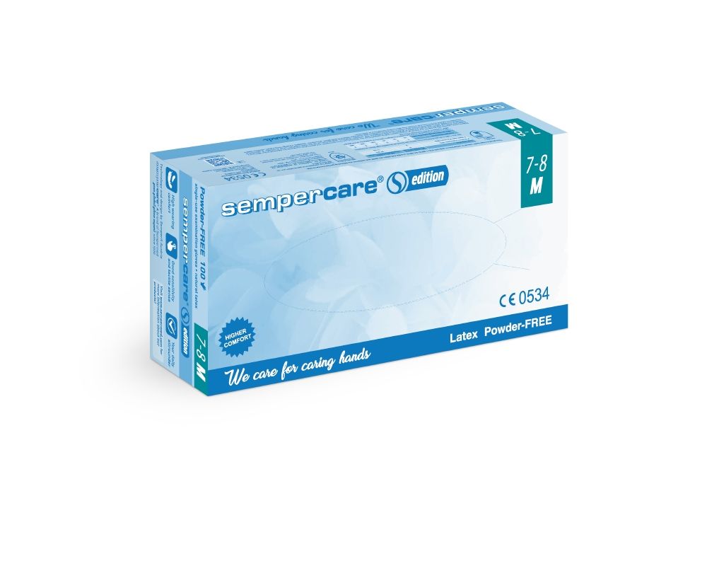 Sempercare Edition vel. M rukavice vyšetřovací latexové bez pudru 100 ks Sempercare