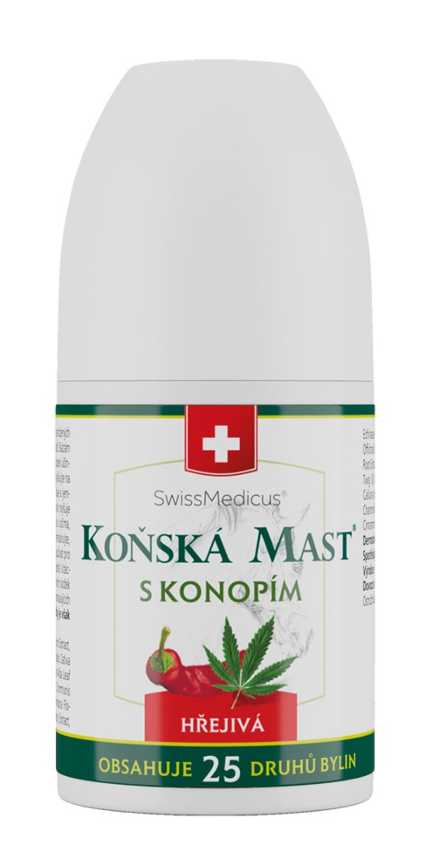 SwissMedicus Koňská mast s konopím hřejivá roll-on 90 ml SwissMedicus
