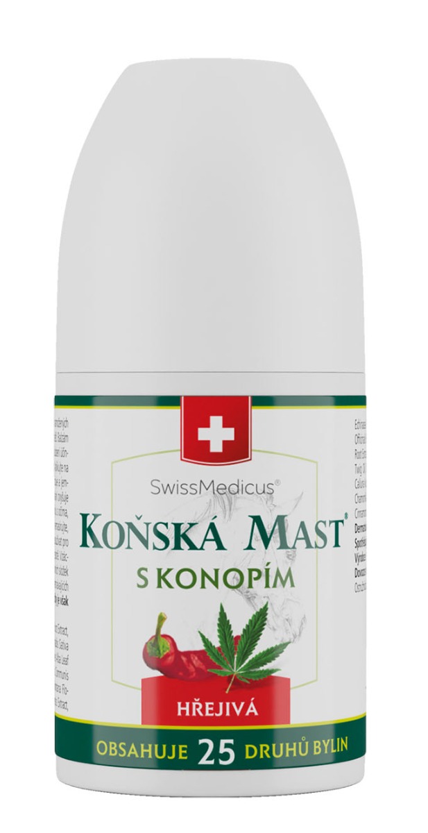 SwissMedicus Koňská mast s konopím hřejivá roll-on 90 ml SwissMedicus